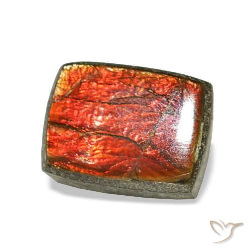 Ammolite naturale multicolore da 1,23 ct, baguette, opaco