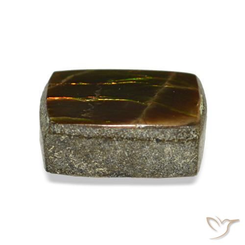 Ammolite naturale multicolore da 1,23 ct, baguette, opaco
