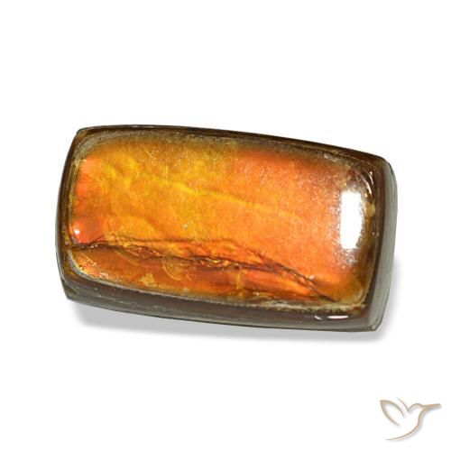 Ammolite naturale multicolore da 1,87 ct, baguette, opaco
