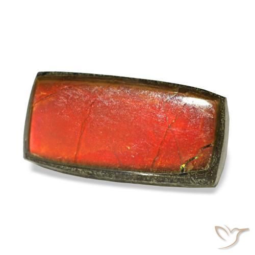 Ammolite naturale multicolore da 1,51 ct, baguette, opaco