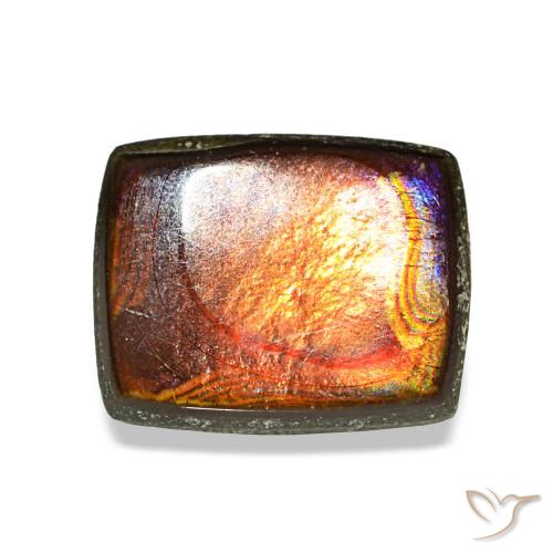 1.79ct multicolore ammolite, baguette, opaco