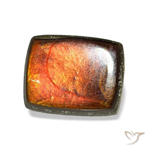 Ammolite naturale multicolore da 1,79 ct, baguette, opaco