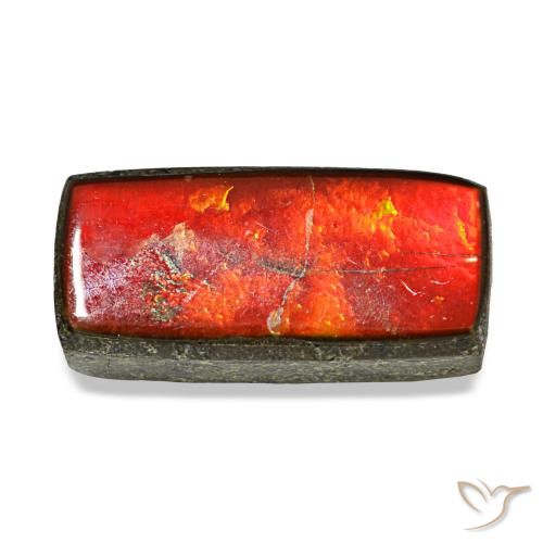 Ammolite naturale multicolore da 2,35 ct, baguette, opaco
