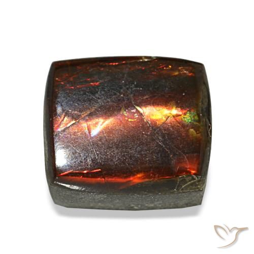 Ammolite naturale multicolore da 1,93 ct, baguette, opaco