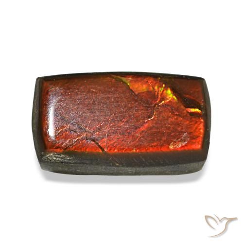 Ammolite naturale multicolore da 1,33 ct, baguette, opaco