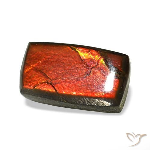 Ammolite naturale multicolore da 1,33 ct, baguette, opaco