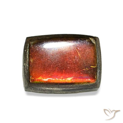 Ammolite naturale multicolore da 1,22 ct, baguette, opaco