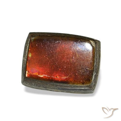 Ammolite naturale multicolore da 1,22 ct, baguette, opaco