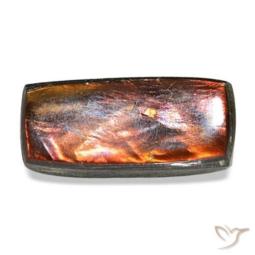 Ammolite naturale multicolore da 2,51 ct, baguette, opaco