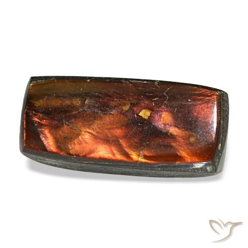 Ammolite naturale multicolore da 2,51 ct, baguette, opaco