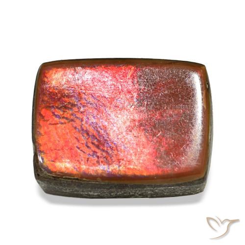 Ammolite naturale multicolore da 4,63 ct, baguette, opaco