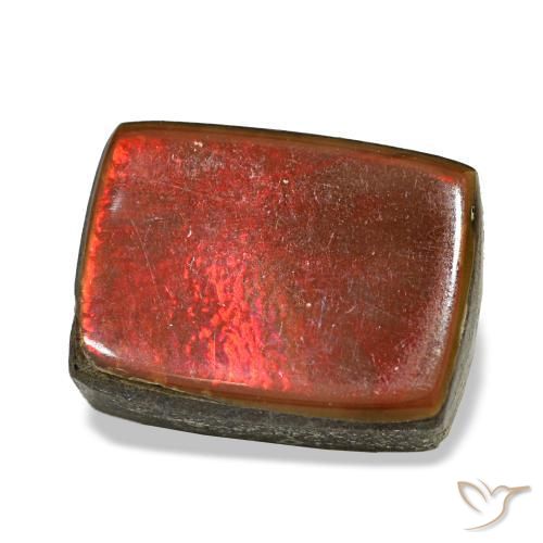 Ammolite naturale multicolore da 4,63 ct, baguette, opaco
