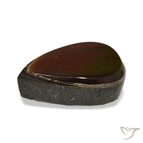 Ammolite naturale multicolore da 3,35 ct, taglio a pera, opaco