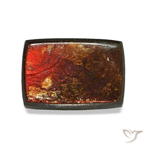 Ammolite naturale multicolore da 2,96 ct, baguette, opaco