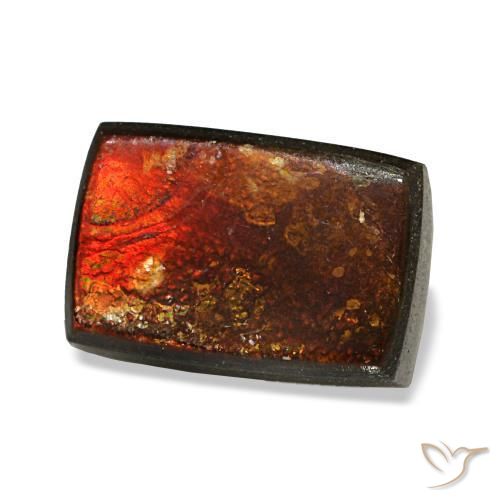 Ammolite naturale multicolore da 2,96 ct, baguette, opaco