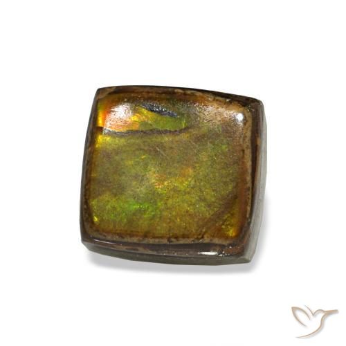 Ammolite naturale multicolore da 1,55 ct, baguette, opaco