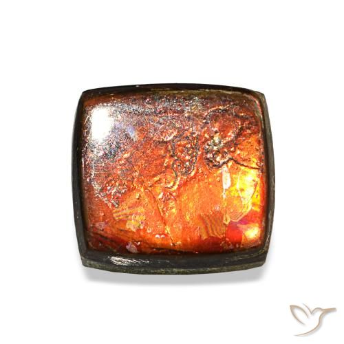 Ammolite naturale multicolore da 2,08 ct, baguette, opaco
