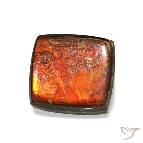 Ammolite naturale multicolore da 2,08 ct, baguette, opaco