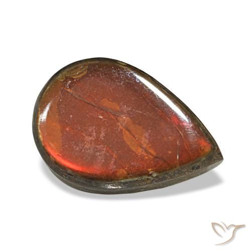 Ammolite naturale multicolore da 2,36 ct, taglio a pera, opaco