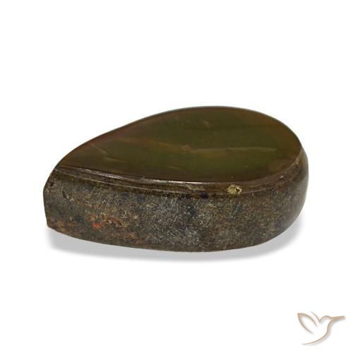 Ammolite naturale multicolore da 2,36 ct, taglio a pera, opaco