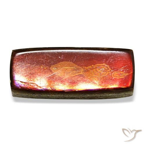 Ammolite naturale multicolore da 6,88 ct, baguette, opaco