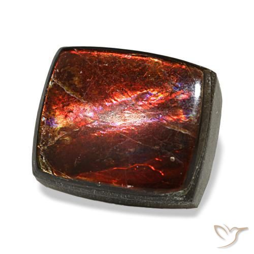 Ammolite naturale multicolore da 3,16 ct, baguette, opaco