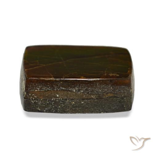 Ammolite naturale multicolore da 2,74 ct, baguette, opaco