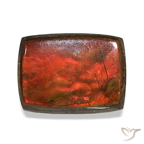 Ammolite naturale multicolore da 2,58 ct, baguette, opaco