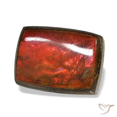 Ammolite naturale multicolore da 2,58 ct, baguette, opaco