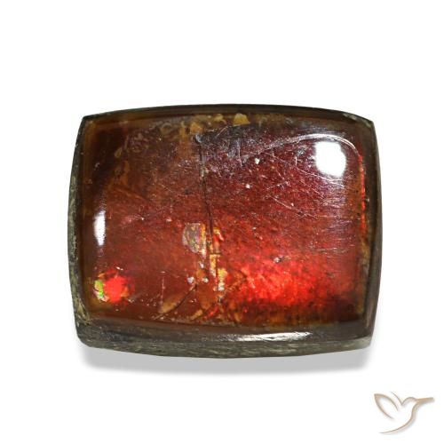 Ammolite naturale multicolore da 2,38 ct, baguette, opaco