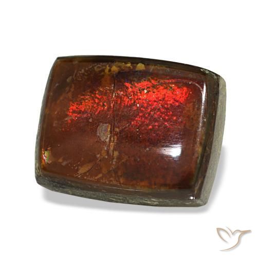 Ammolite naturale multicolore da 2,38 ct, baguette, opaco