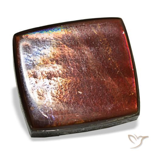 Ammolite naturale multicolore da 11,22 ct, baguette, opaco