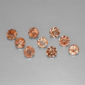 Andalusite naturale arancione da 2,16 ct, taglio rotondo, VS