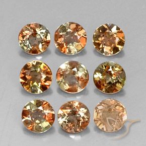 Andalusite naturale multicolore da 1,93 ct, taglio rotondo, VS
