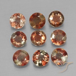 Gemme di Andalusite Multicolore naturale da 1.43 ct, Rotondo, VS