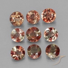 Gemme di Andalusite Multicolore naturale da 1.55 ct, Rotondo, VS
