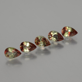 Andalusite naturale multicolore da 2,16 ct, taglio a pera, VS