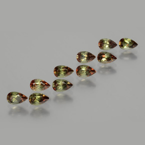 Gemme di Andalusite Multicolore naturale da  ct, Forma a pera, VS