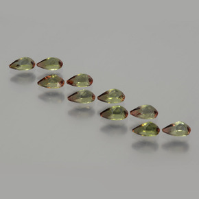 Gemme di Andalusite Multicolore naturale da  ct, Forma a pera, VS