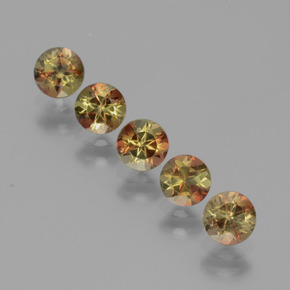 Gemme di Andalusite Multicolore naturale da 1.58 ct, Taglio rotondo, VS