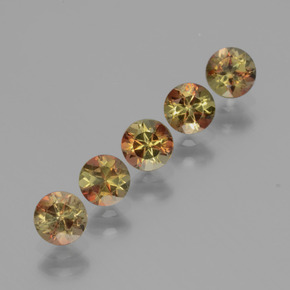 Gemme di Andalusite Multicolore naturale da 1.58 ct, Taglio rotondo, VS