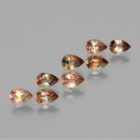 Gemme di Andalusite Multicolore naturale da  ct, Forma a pera, VS