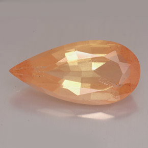 Andesina labradorite naturale arancione da 12,28 ct, taglio a pera, VVS