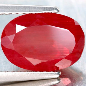 Andesina labradorite naturale rosso da 2,34 ct, taglio ovale, VVS-VS