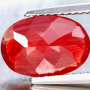 Andesina labradorite naturale rosso da 2,34 ct, taglio ovale, VVS-VS
