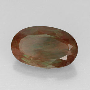 Andesina labradorite naturale rosso da 4,83 ct, taglio ovale, VVS-VS