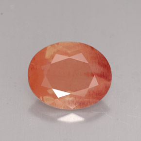 Andesina labradorite naturale arancione da 2,91 ct, taglio ovale, VVS