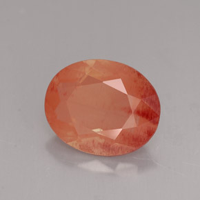 Andesina labradorite naturale arancione da 2,91 ct, taglio ovale, VVS