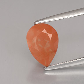 Andesina labradorite naturale arancione da 1,98 ct, taglio a pera, VVS