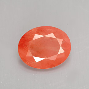 Andesina labradorite naturale rosso da 2,47 ct, taglio ovale, VVS